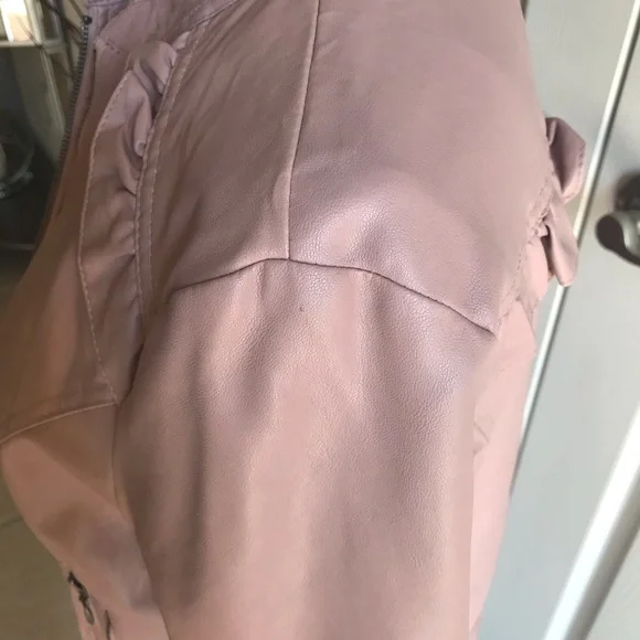 Blush Pink Vegan Leather Jacket - Picture 3 of 7